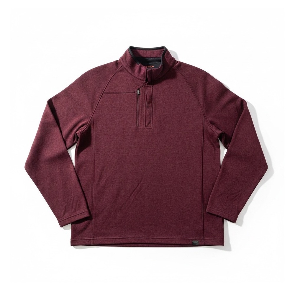 Hawke & Co Quarter Zip Pullover Burgundy Excellent Large Mens